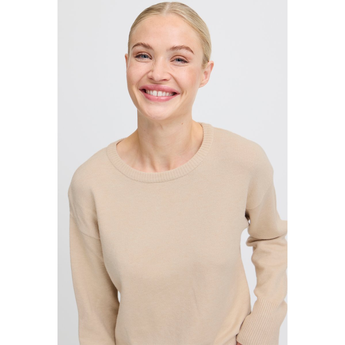 Long sleeve beige cement melange, B.YOUNG