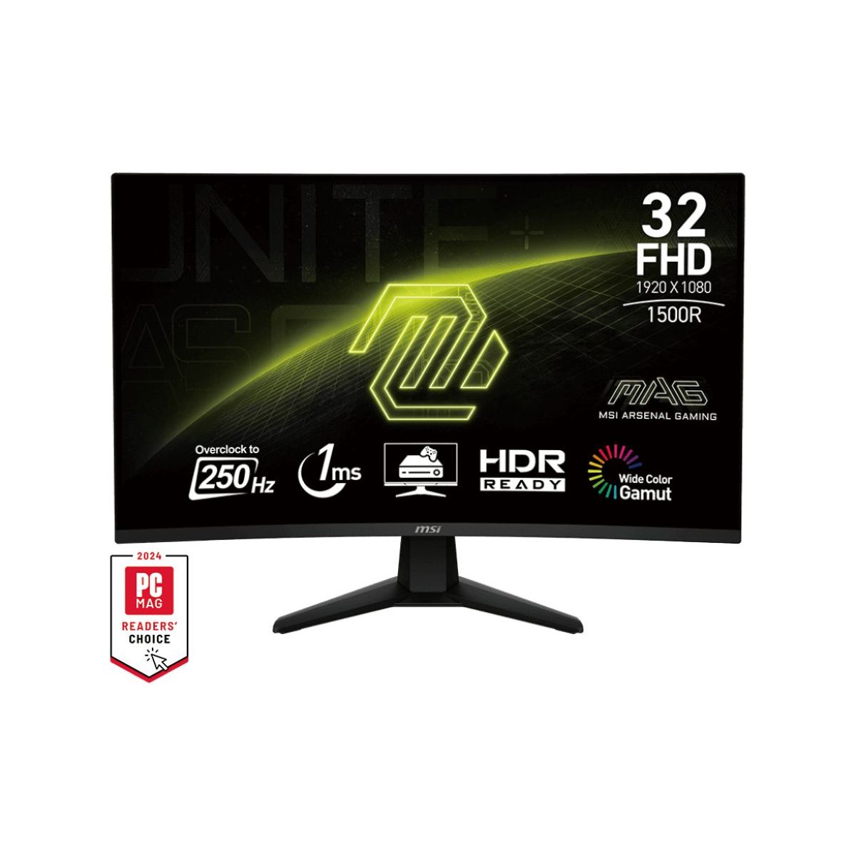Ecran PC Gamer MAG 32C6X 32" Incurvé 1500R Full HD 250Hz VA HDR10 Adaptive-Sync couleur unique, MSI