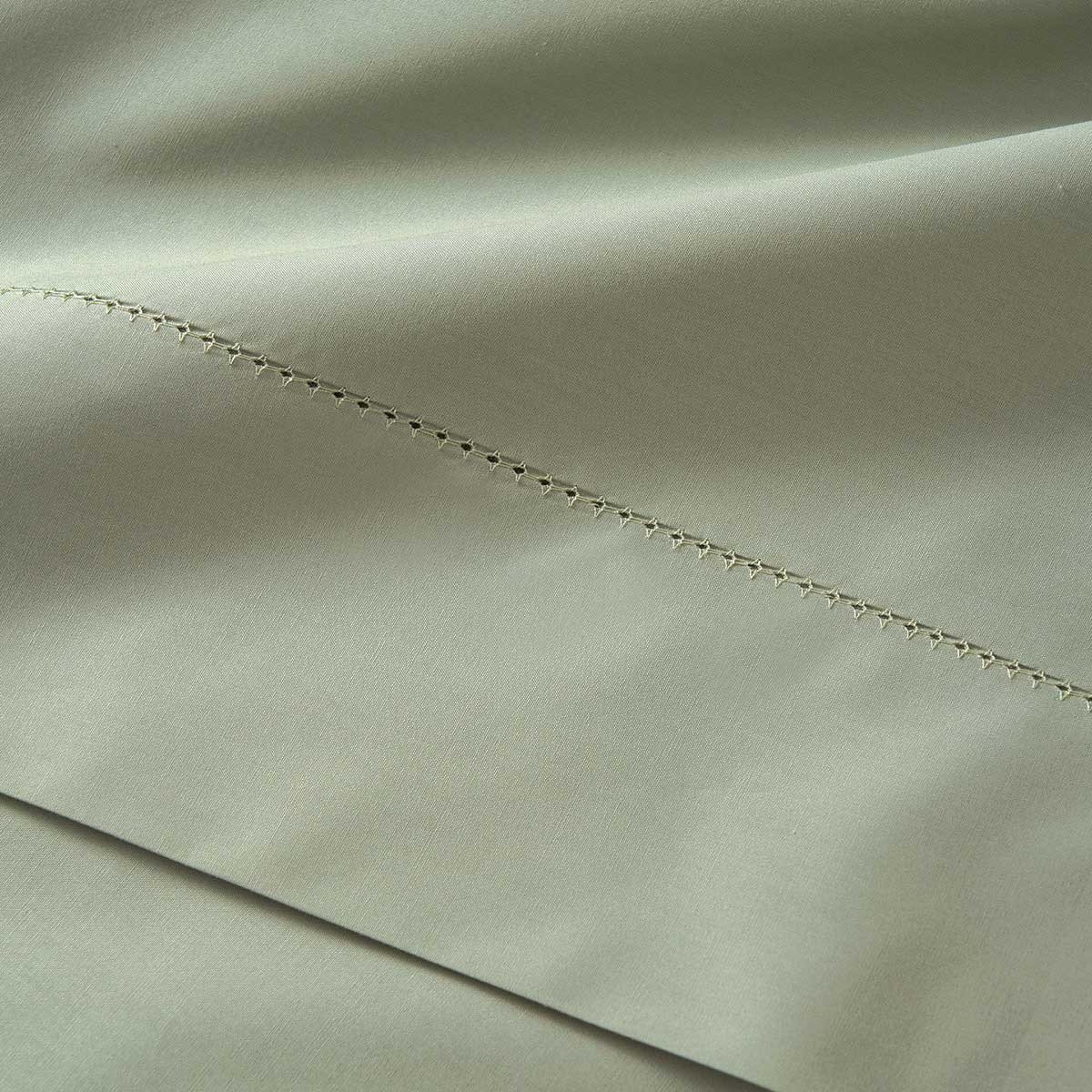 Drap plat en percale de coton ecru, ALCOVE kaki, DESFORGES
