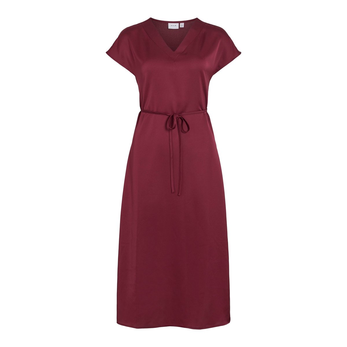 VIELLETTE - Manches courtes Robe mi-longue cabernet, VILA