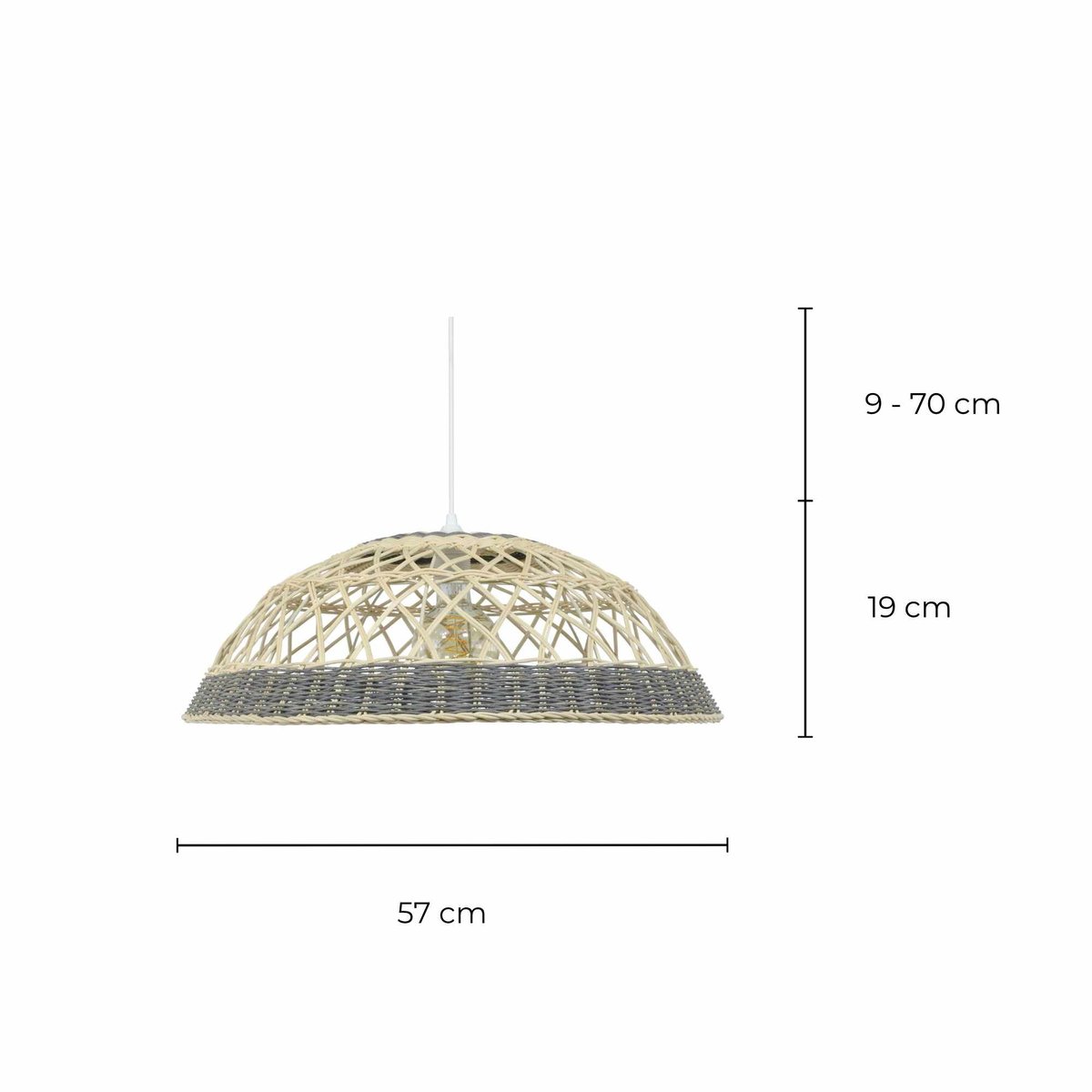 Suspension en rotin, SARANNE gris, C-CREATION