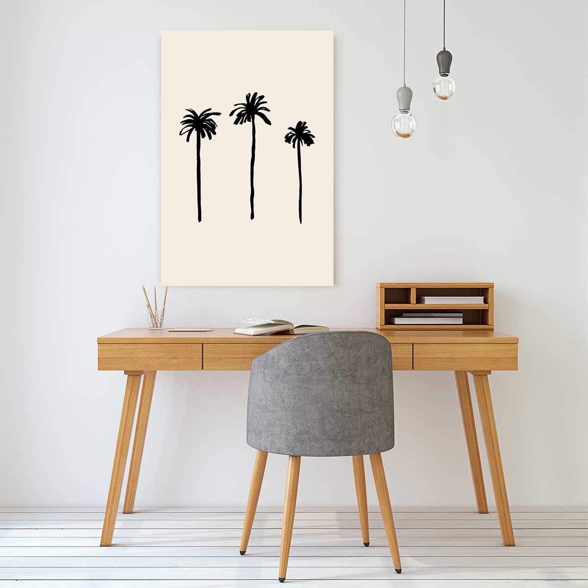 Tableau three black palm tree tableau alu dibond, HEXOA