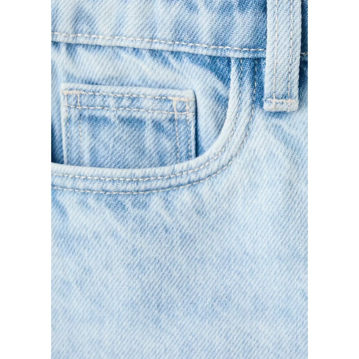Short en jean à revers bleu clair, MANGO BABY