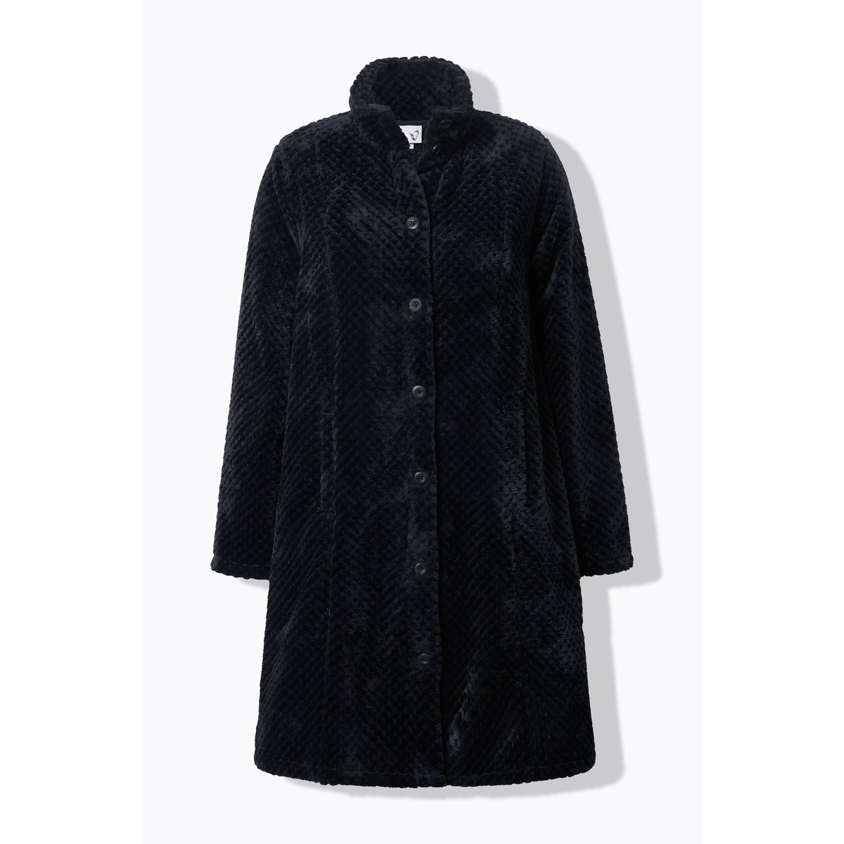 Veste moelleuse évasée à col montant noir, ULLA POPKEN