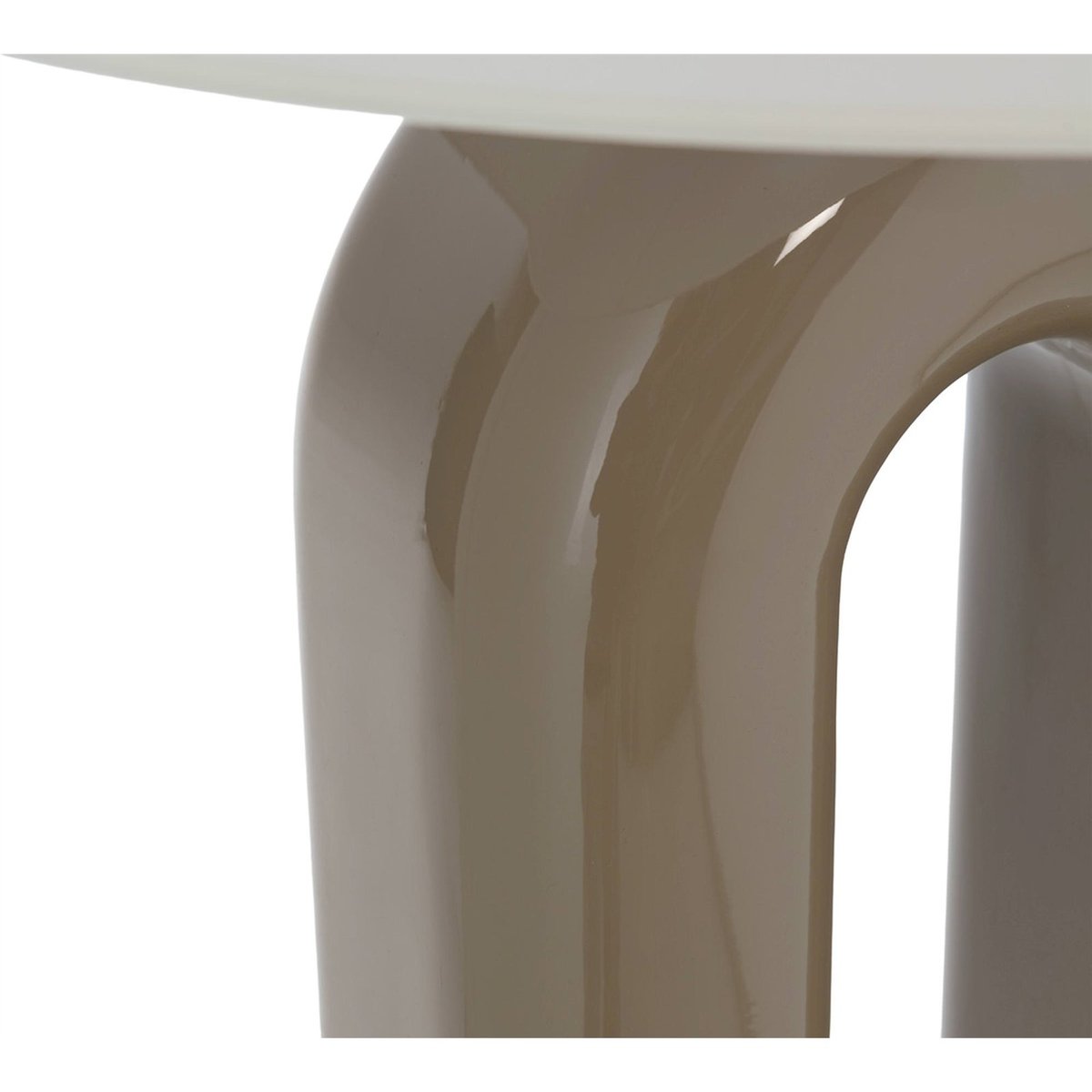 Lampadaire brillant au design arche taupe doux brillant et noir, RECOLLECTION