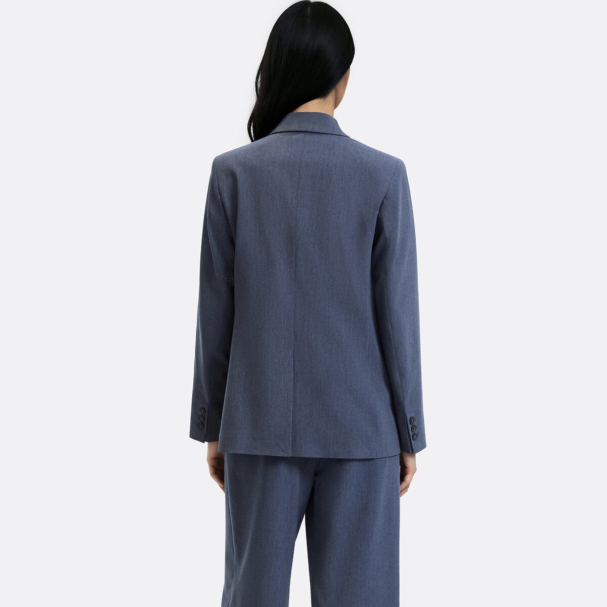 Blazer long croisé droit bleu, LA REDOUTE COLLECTIONS