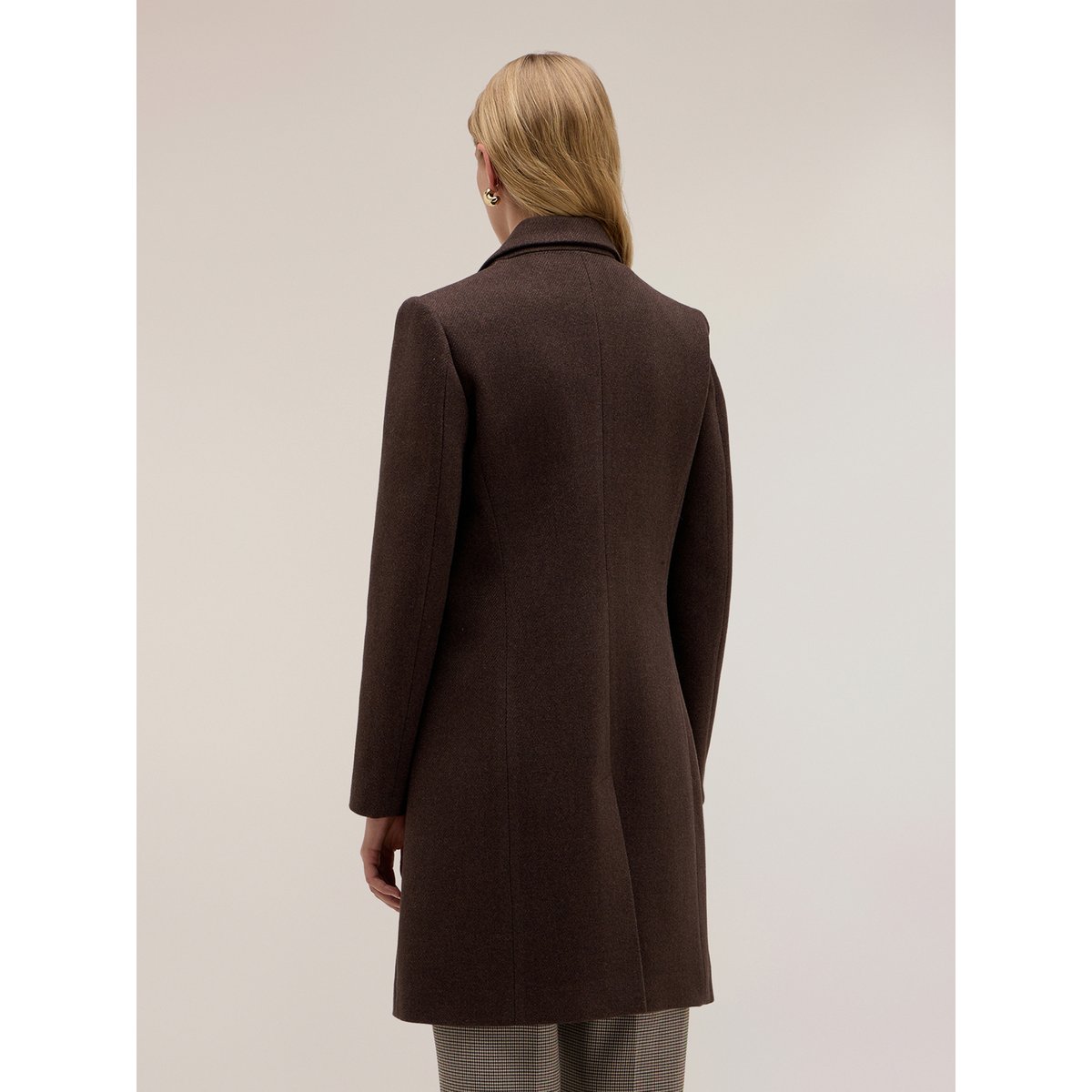 Manteau long à boutonnage simple marron, MOTIVI