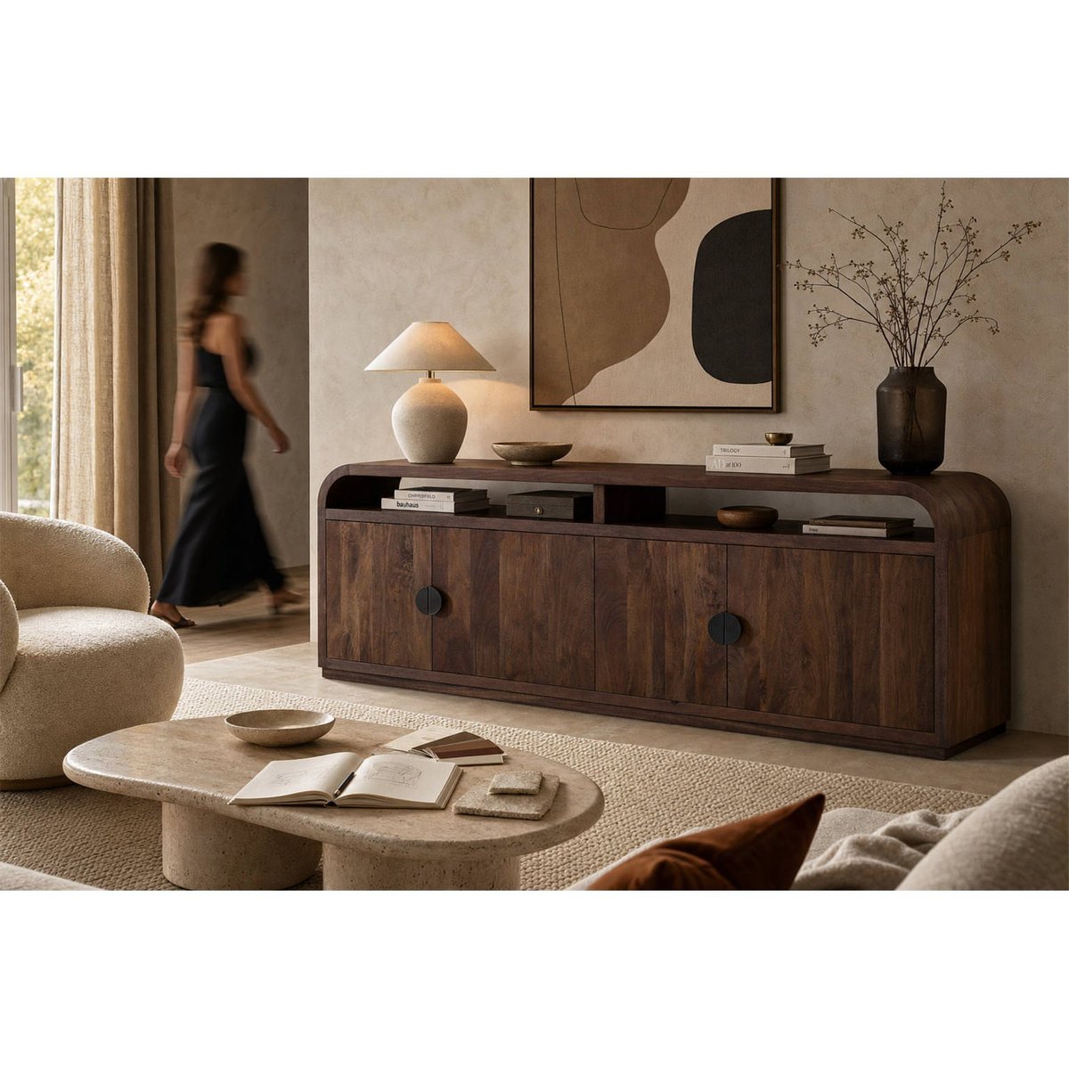 Buffet en bois de manguier collection BALDWIN brun épicé, RECOLLECTION