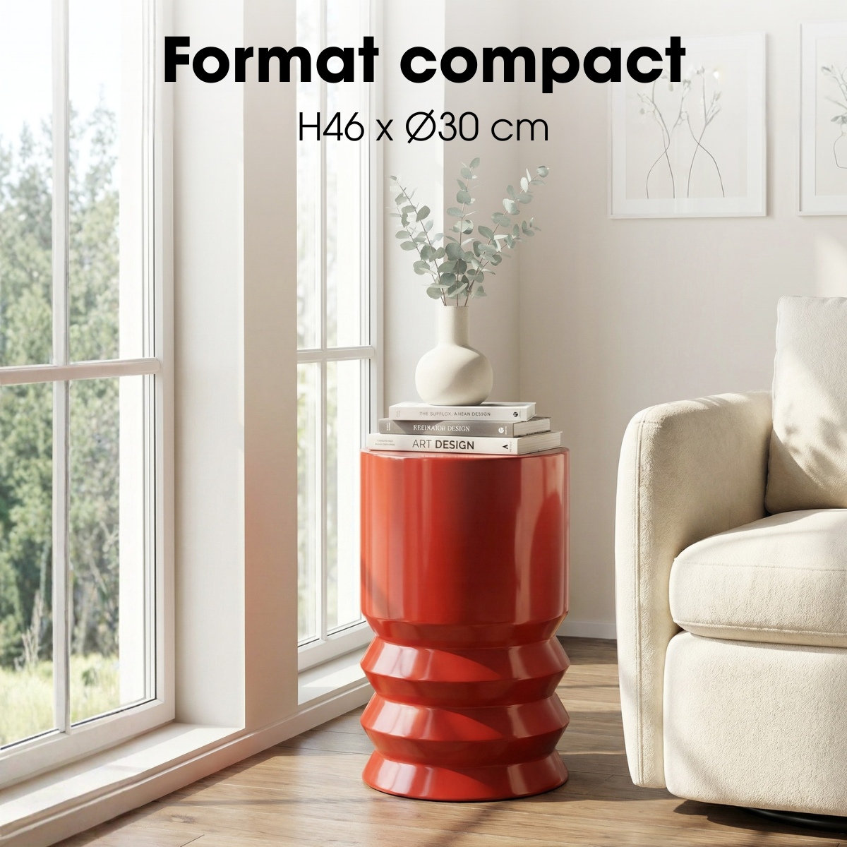 Table D'appoint MART rouge, MICA DECORATIONS