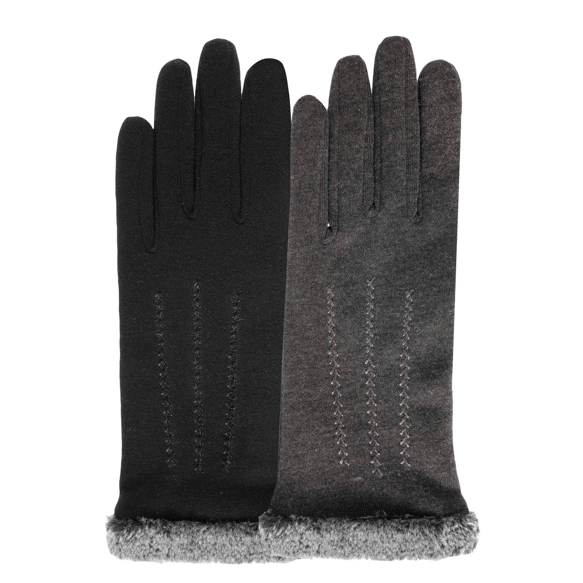 Gants tactiles en tissu doux et chaud noir, ISOTONER