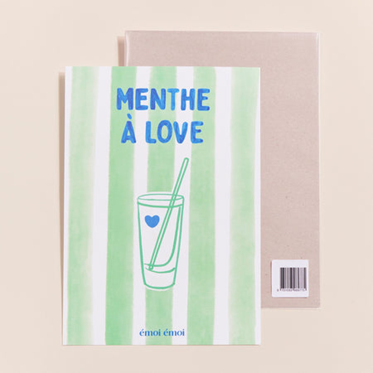 Affiche Menthe à love rayures vertes, EMOI EMOI