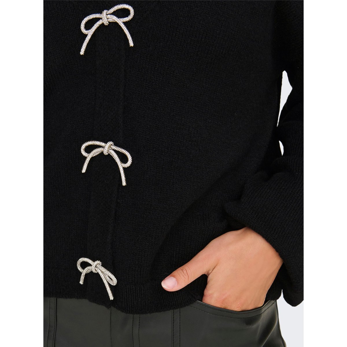 ONLDONNA Pull en maille Pull en maille noire - black, ONLY