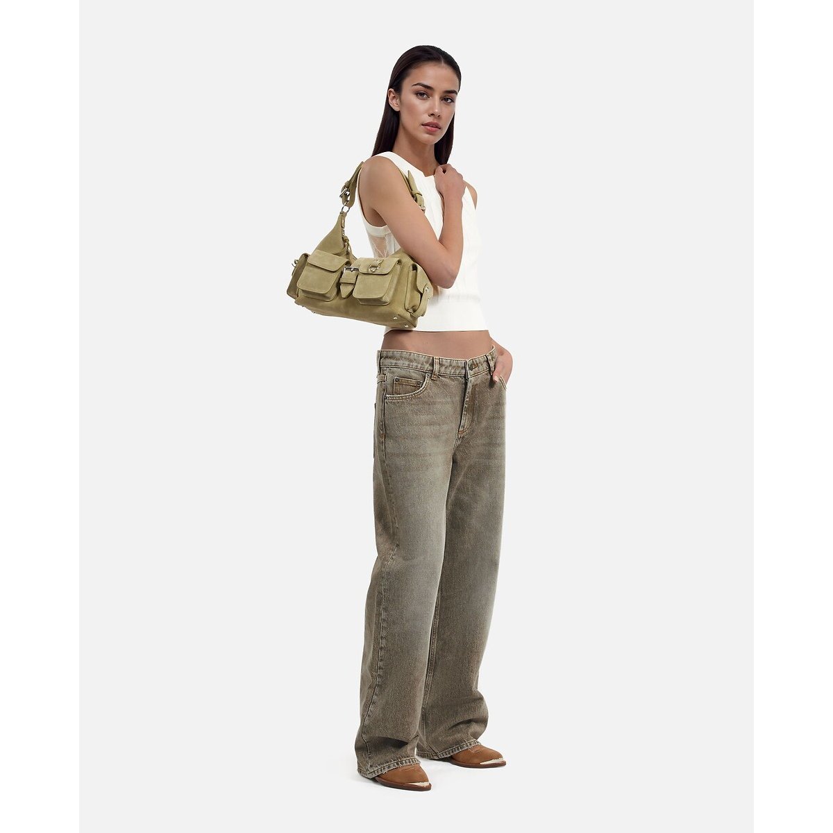 Denim Straight Jeans olive, THE KOOPLES