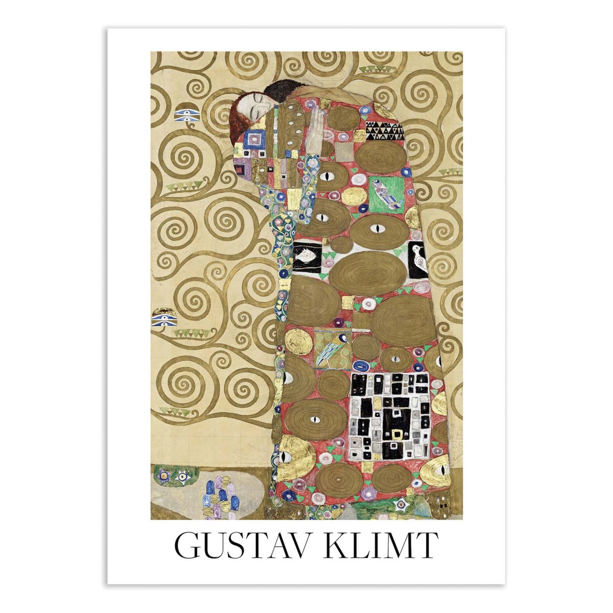 Affiche d'art - Fulfillment (1910) - Gustav Klimt jaune, WALL EDITIONS