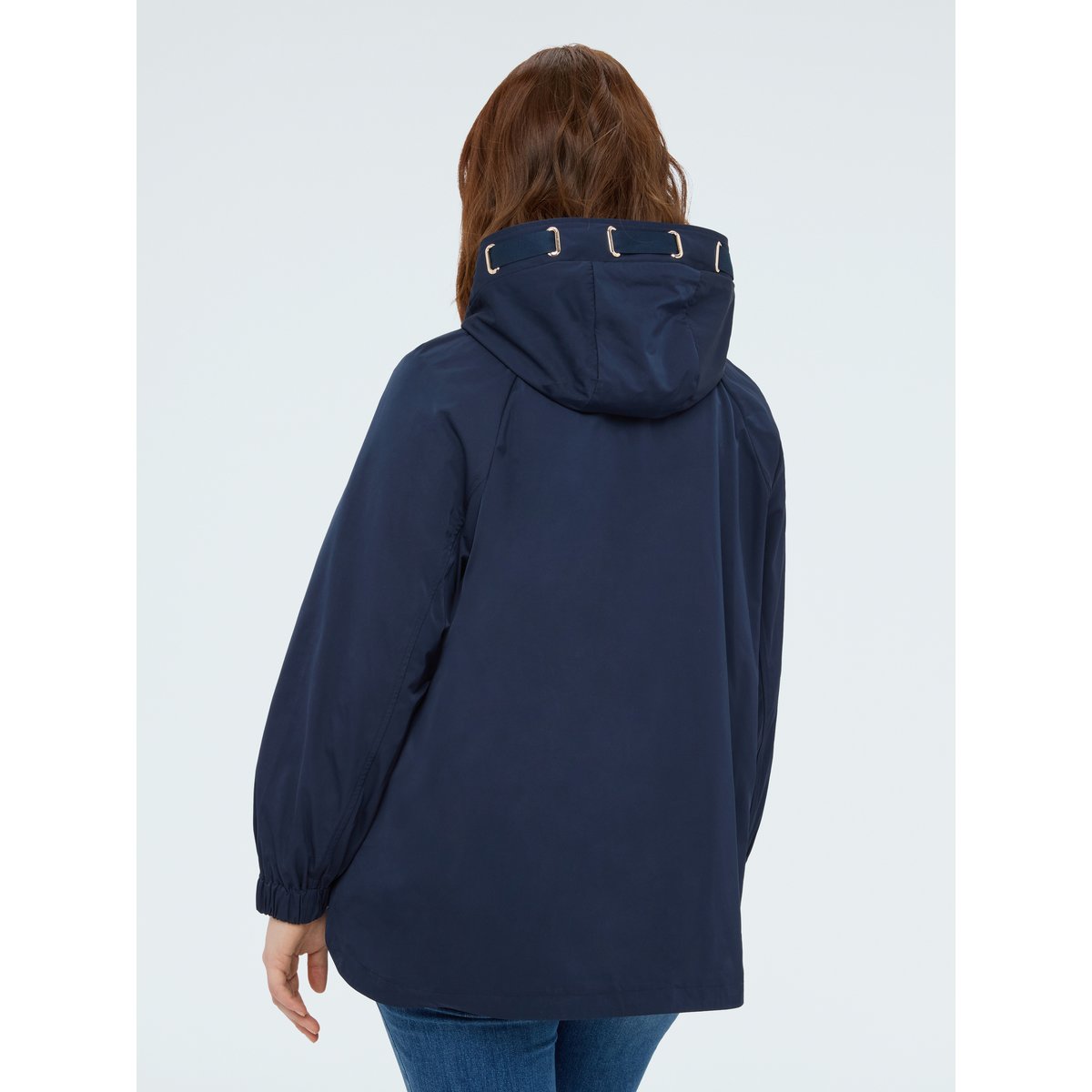 Parka avec capuche et maxi cordon de serrage bleu, FIORELLA RUBINO