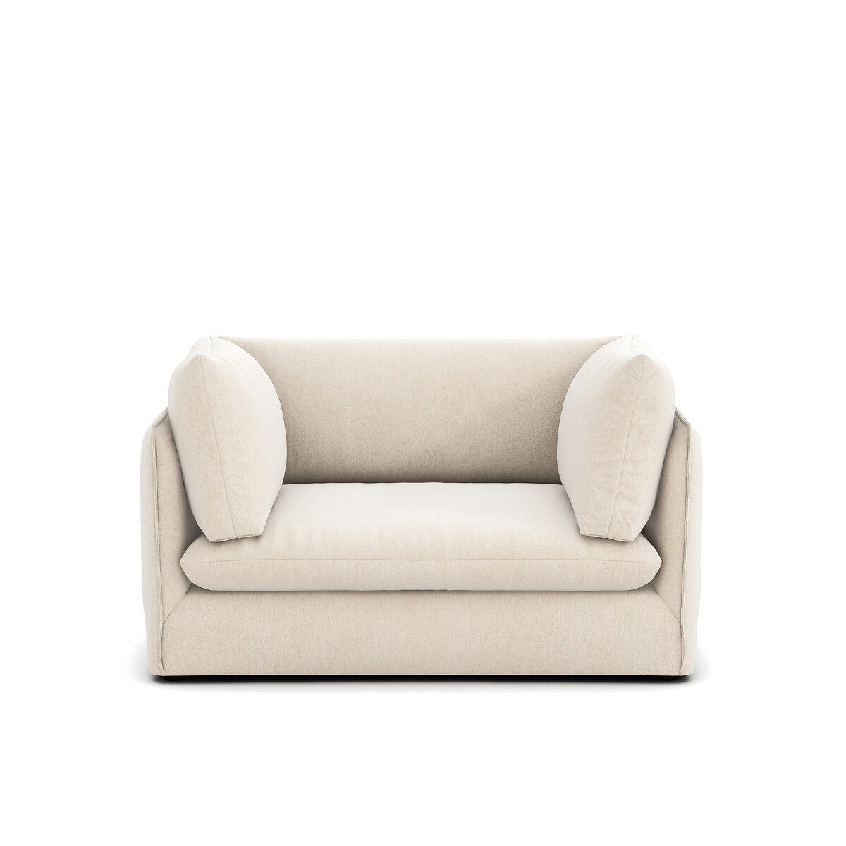 XL-Sesselelement für modulares Sofa MALO, aus Struktursamt ecru, LA REDOUTE INTERIEURS
