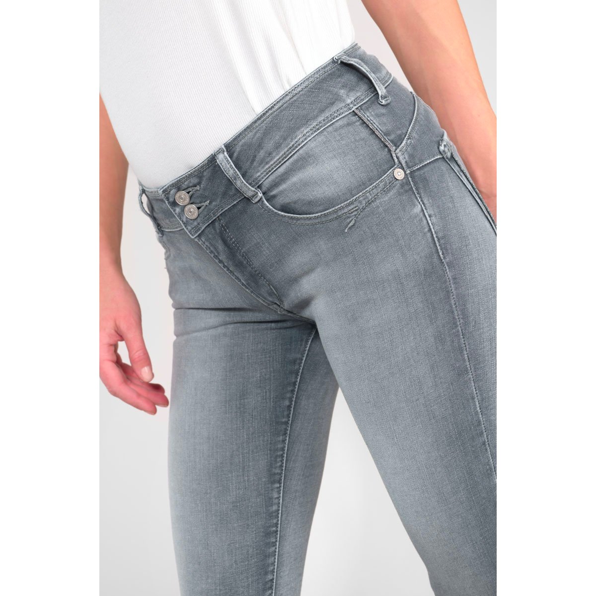Jeans push-up slim PULP, 7/8ème grey, LE TEMPS DES CERISES