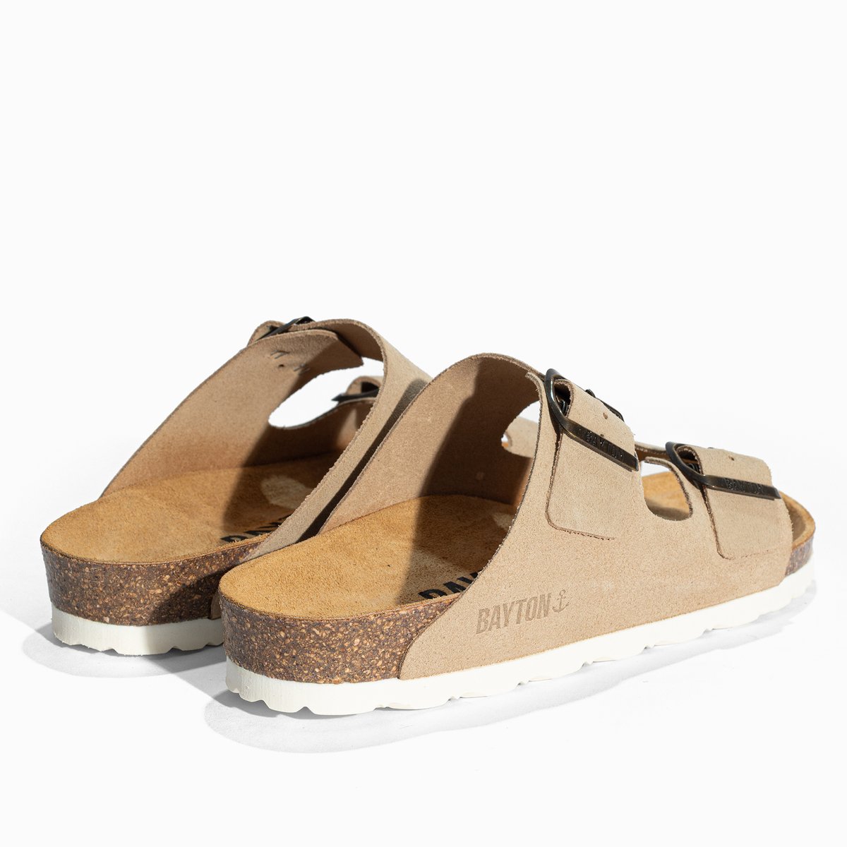 Sandales en cuir suedé ATLAS beige, BAYTON