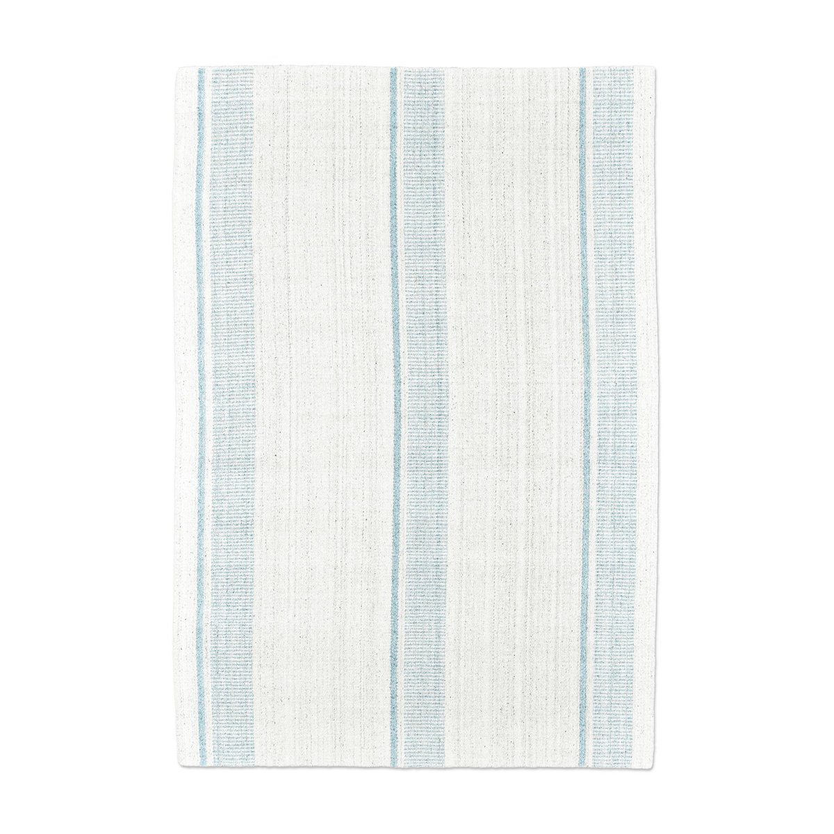 Tapis salon Darwin tissé plat en viscose turquoise, THEKO