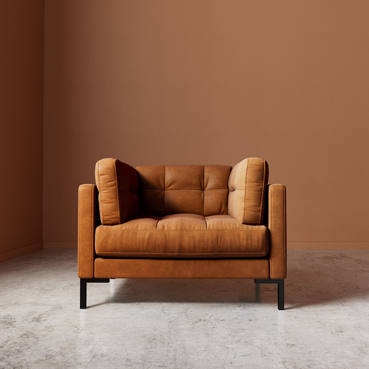 Landau Smart Leather Armchair tan, SWOON