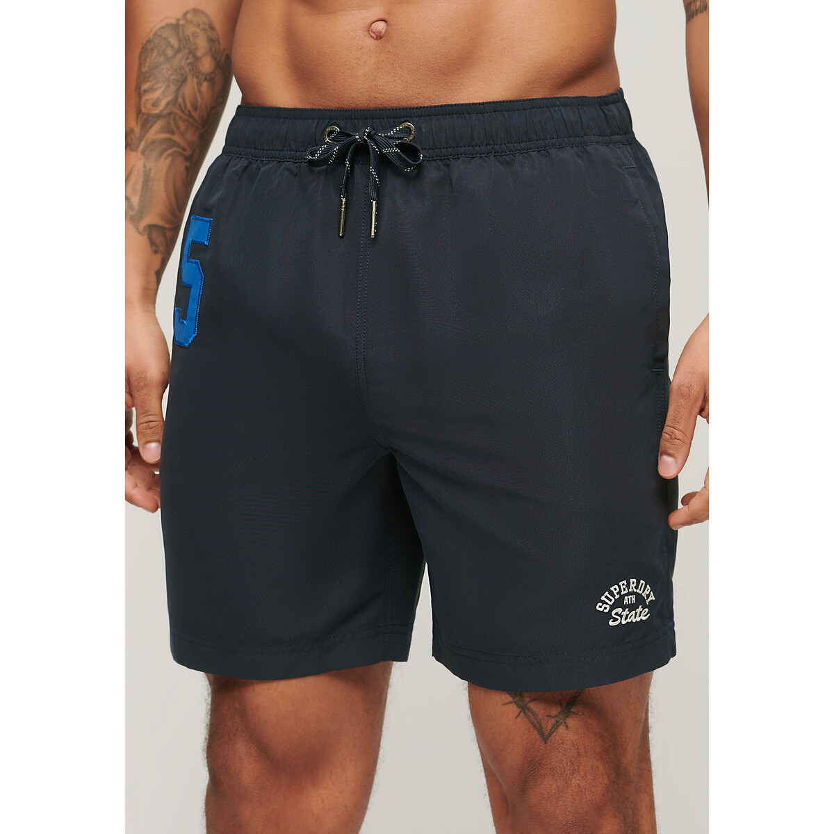 Short de bain 43 cm bleu marine, SUPERDRY