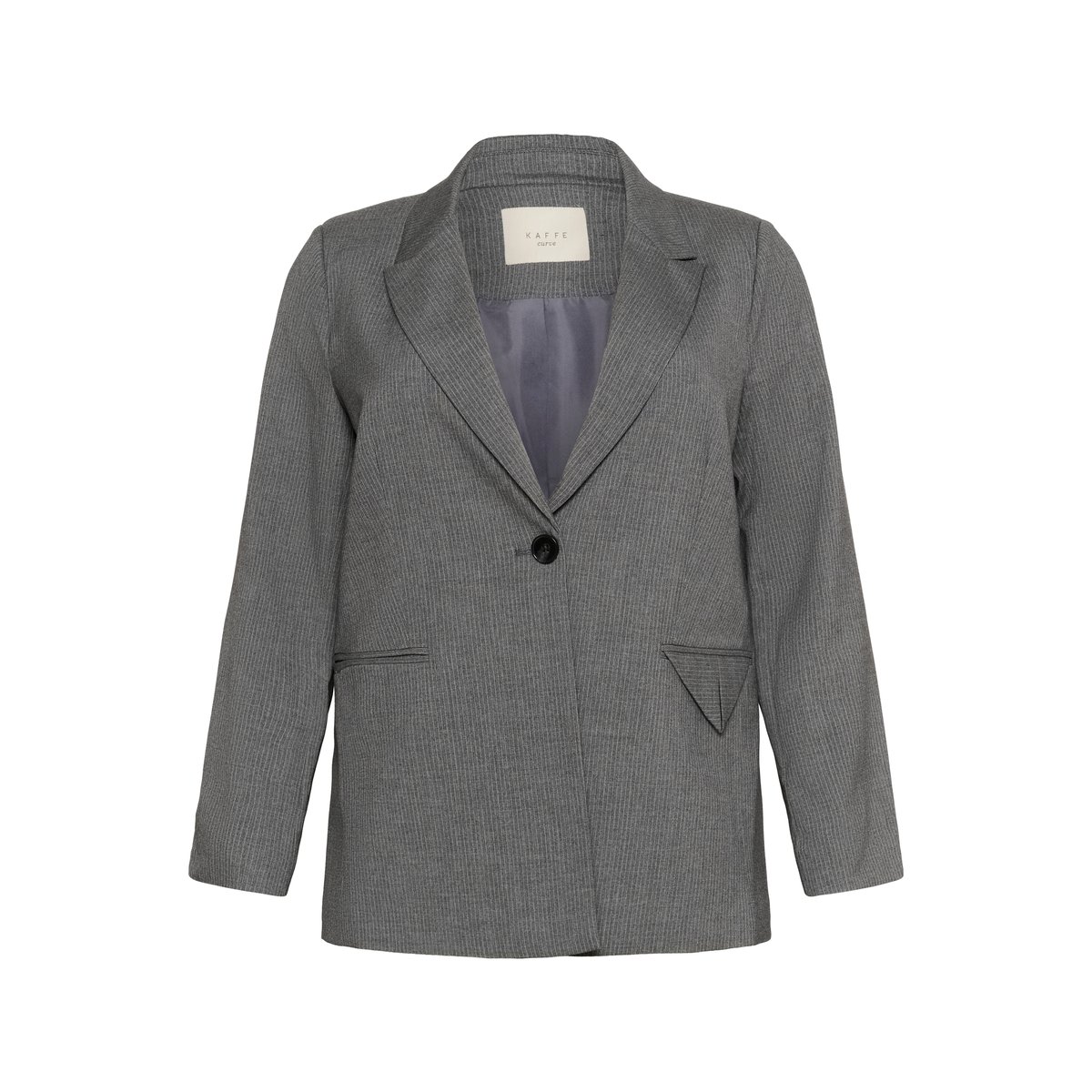 Blazer gris blanc grey melange/chalk stripe, KAFFE CURVE