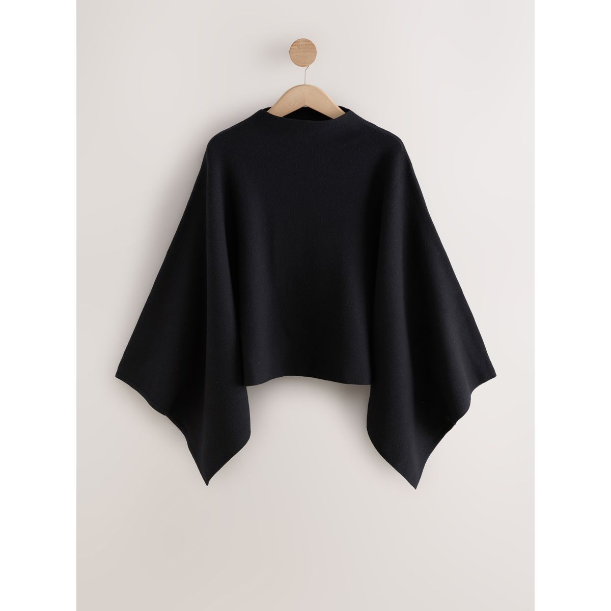 Poncho cape en maille fine noir, NEXT