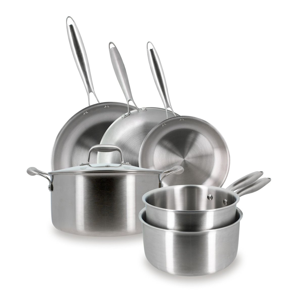 Batterie de cuisine 6 pièces en acier inoxydable, TRINOX inox, MENASTYL
