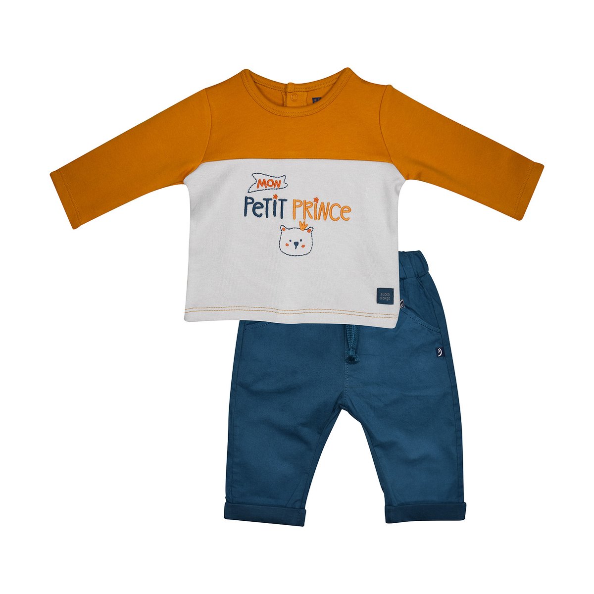 Tee shirt pantalon icarione interlock bebe gris, SUCRE D'ORGE