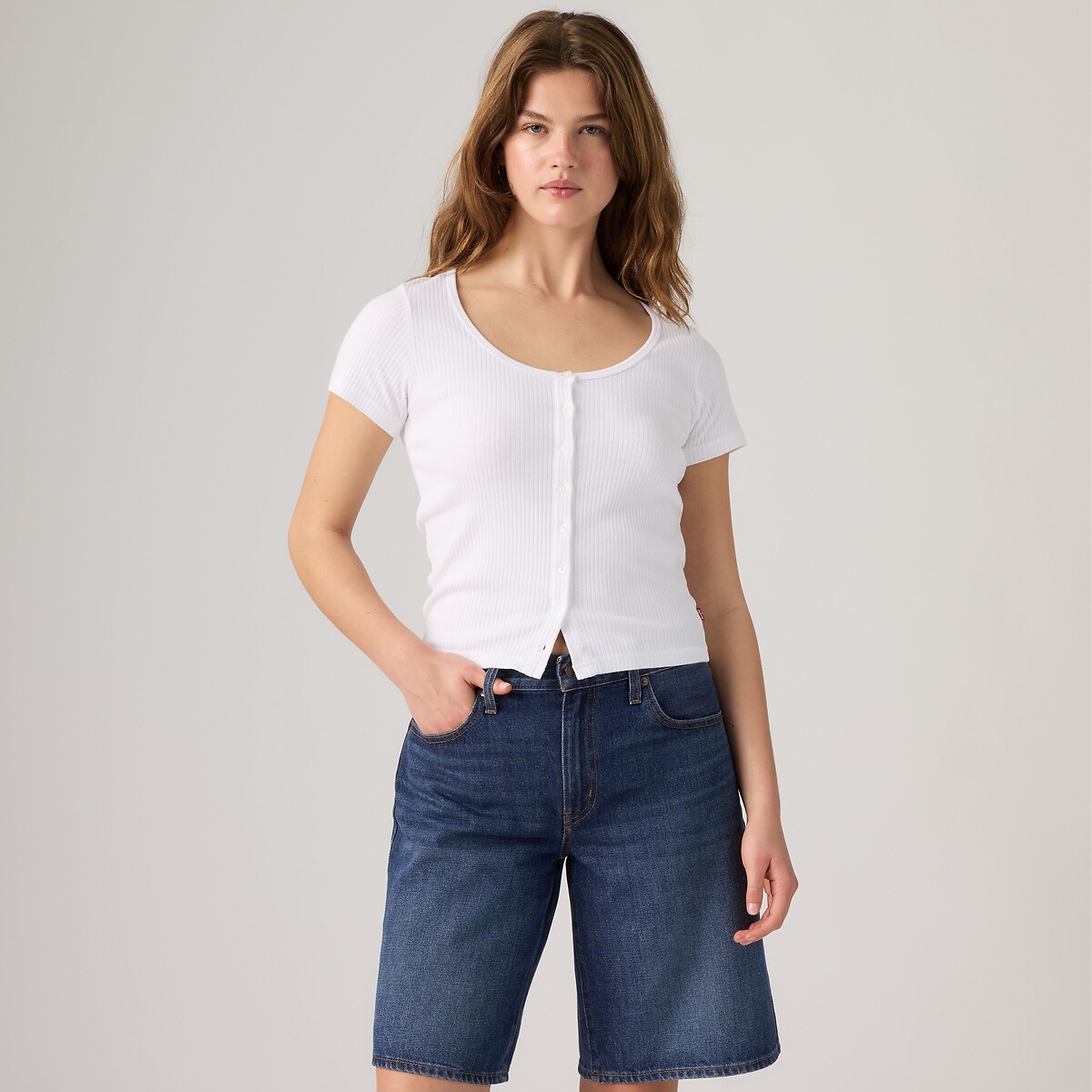 T-shirt boutonné manches courtes blanc, LEVI'S