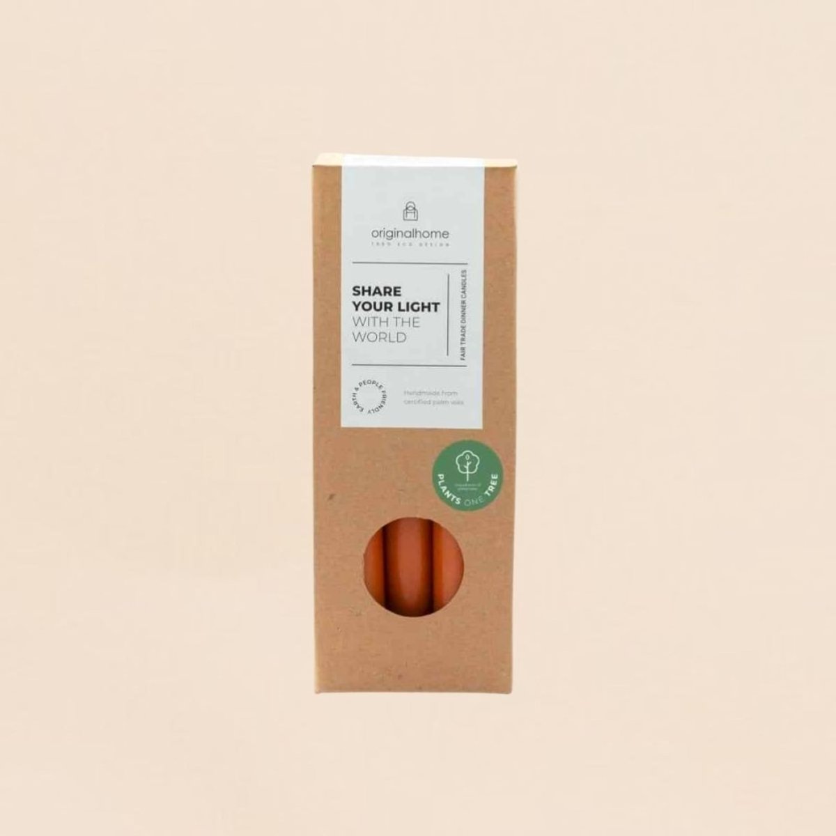 Set de 10 bougies cierges 20 cm marron, ORIGINALHOME