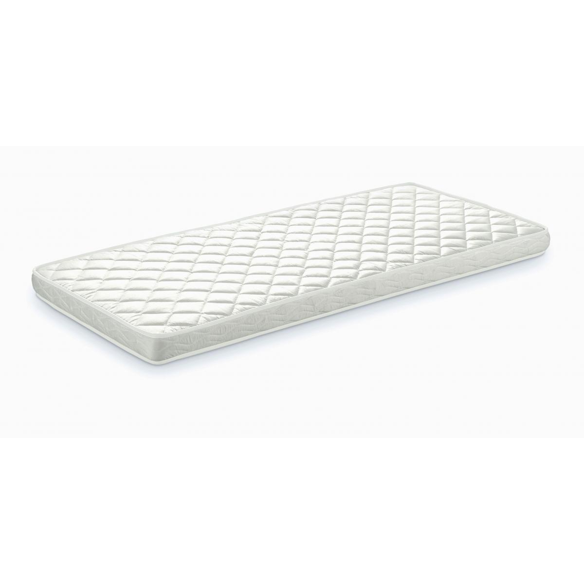 Lit cabane blanc avec matelas couleur unique, VIPACK