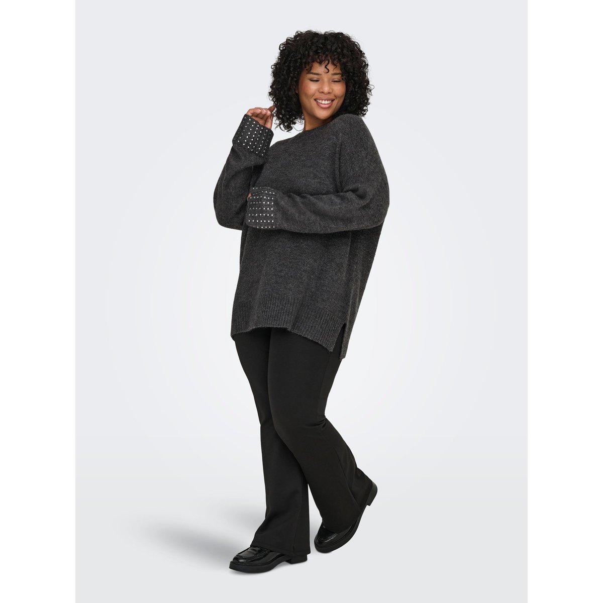 Pull En Maille dark grey melange, ONLY CARMAKOMA