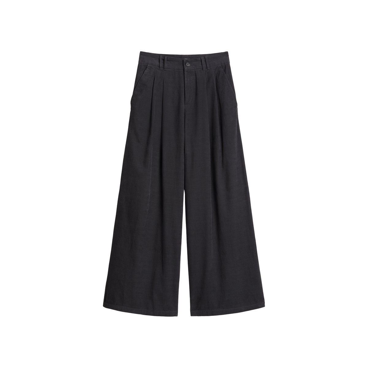 Pantalon en velours côtelé à plis larges en coton biologique gris, MARC O’POLO DENIM