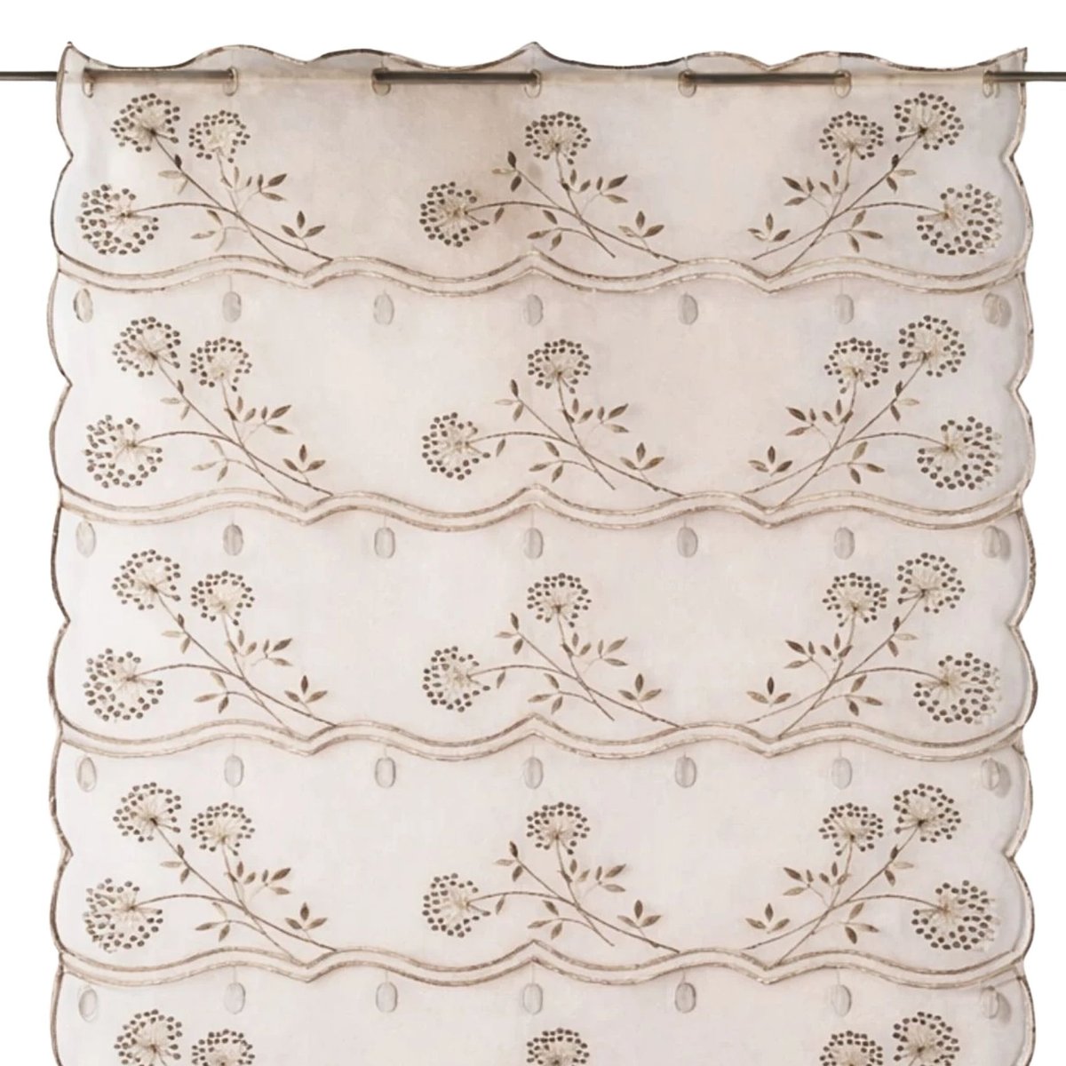 Modulable brodé à motifs floraux ivoire, HOME MAISON