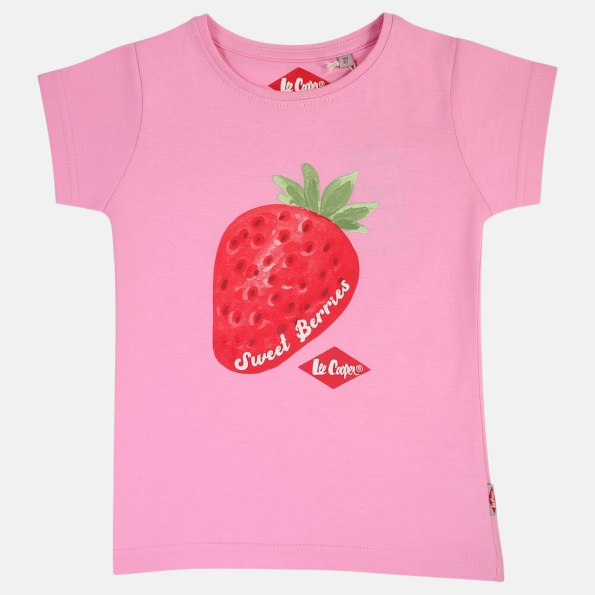 T-shirt manches courtes imprimé, col rond FLORA rose, LEE COOPER