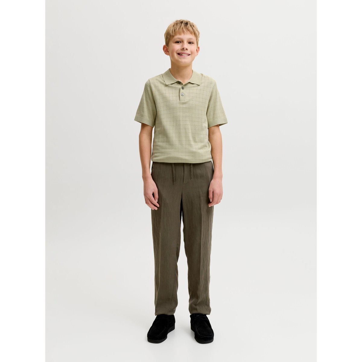 Polo Tricoté grise - alfalfa 1, JACK & JONES JUNIOR