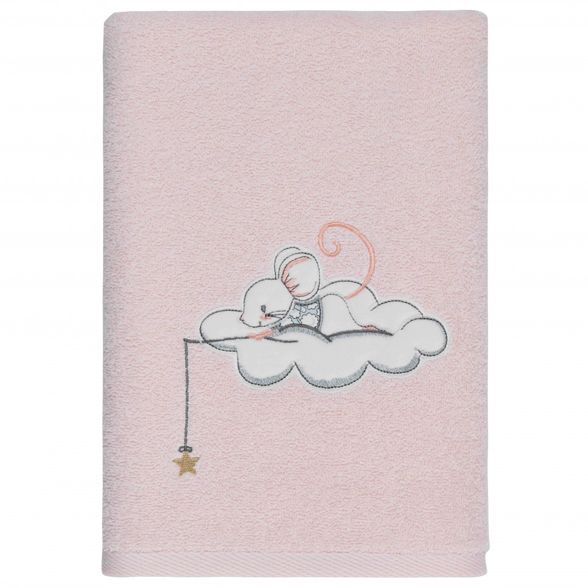 Drap de bain enfant MOUSKETTE rose, SENSEI MAISON