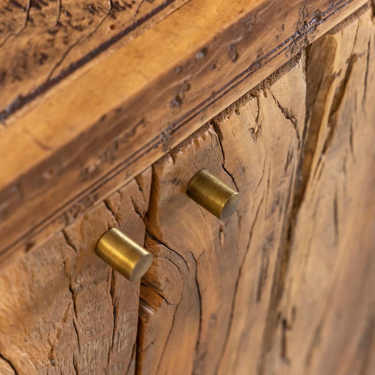 Meuble sous vasque en bois recyclé NAËL bois foncé, MADE IN MEUBLES