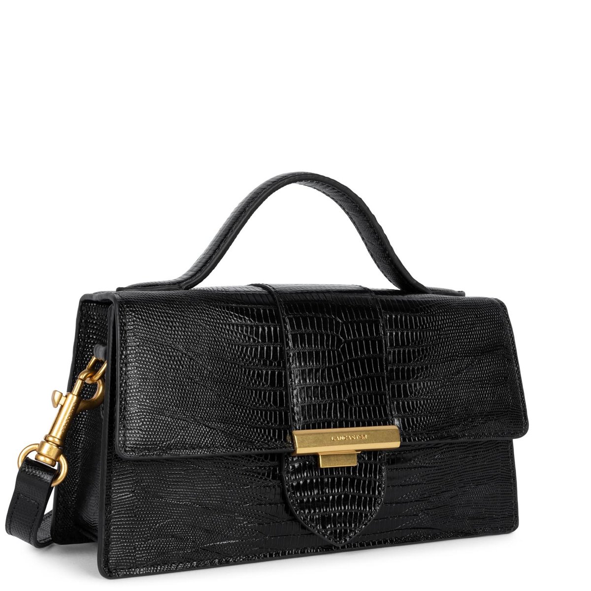 Sac en cuir ILY noir - lézard, LANCASTER