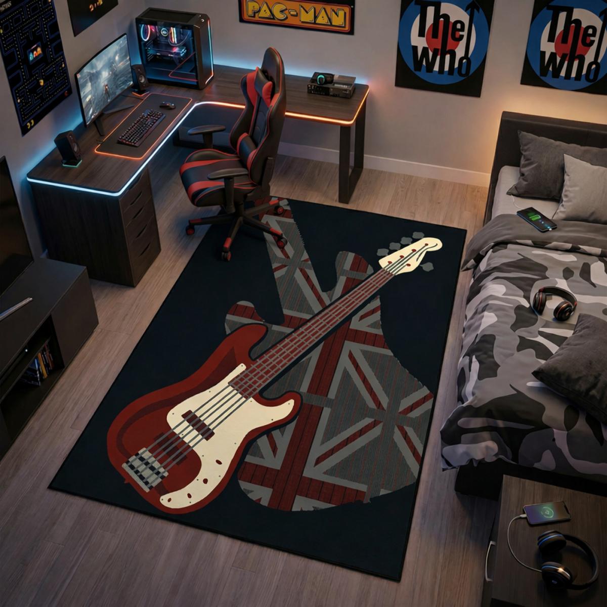 Tapis salon tissé LYN49 GUITARD noir, UN AMOUR DE TAPIS