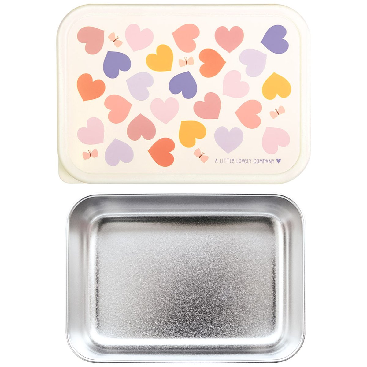 Lunch box en acier inoxydable rose, orange, violet, A LITTLE LOVELY COMPANY