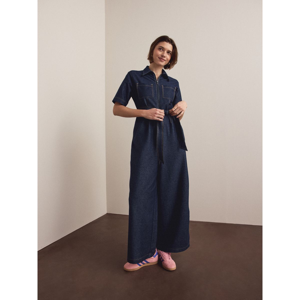 Combinaison en denim de jersey bleu indigo, NEXT