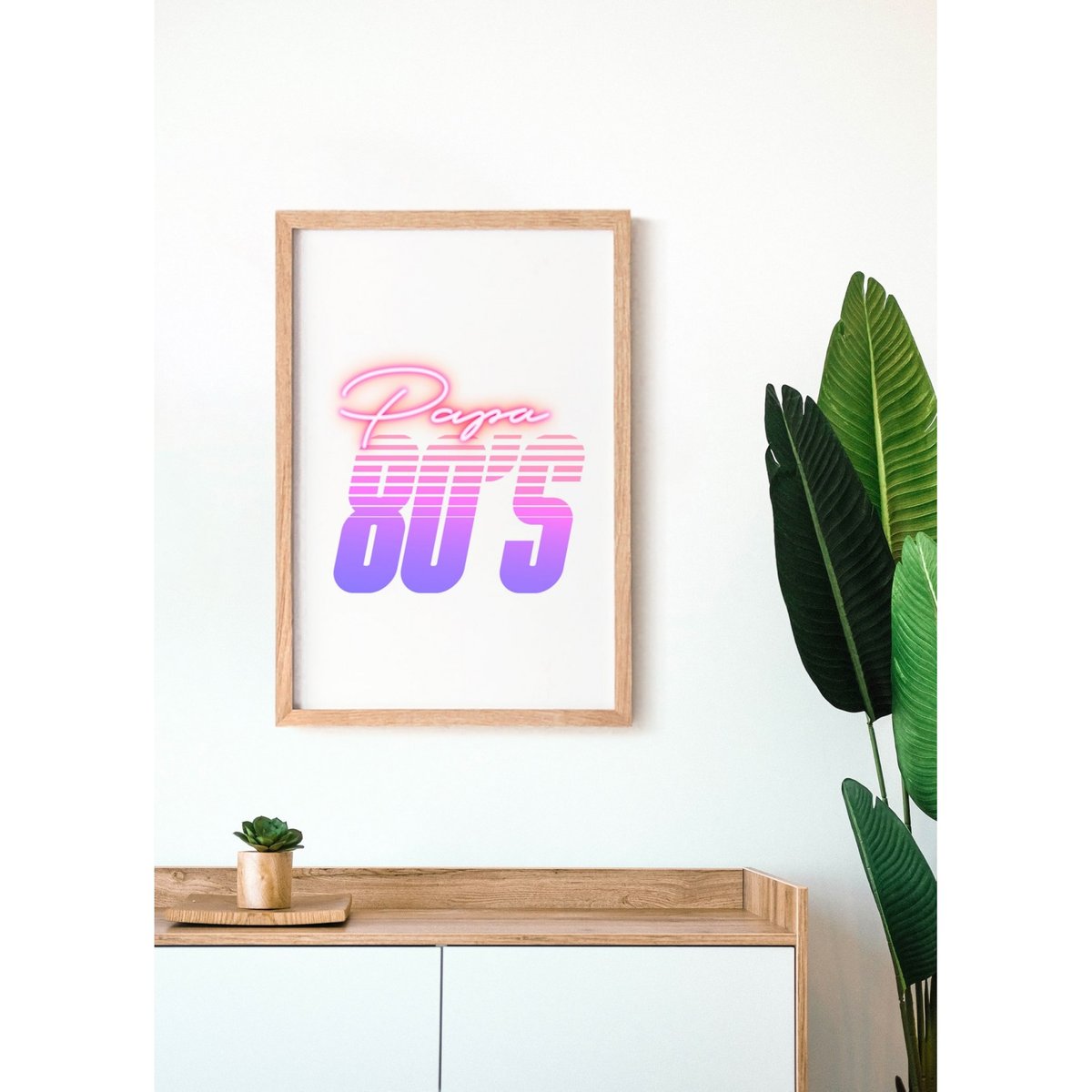 Affiche Papa 80's blanc, L'AFFICHERIE