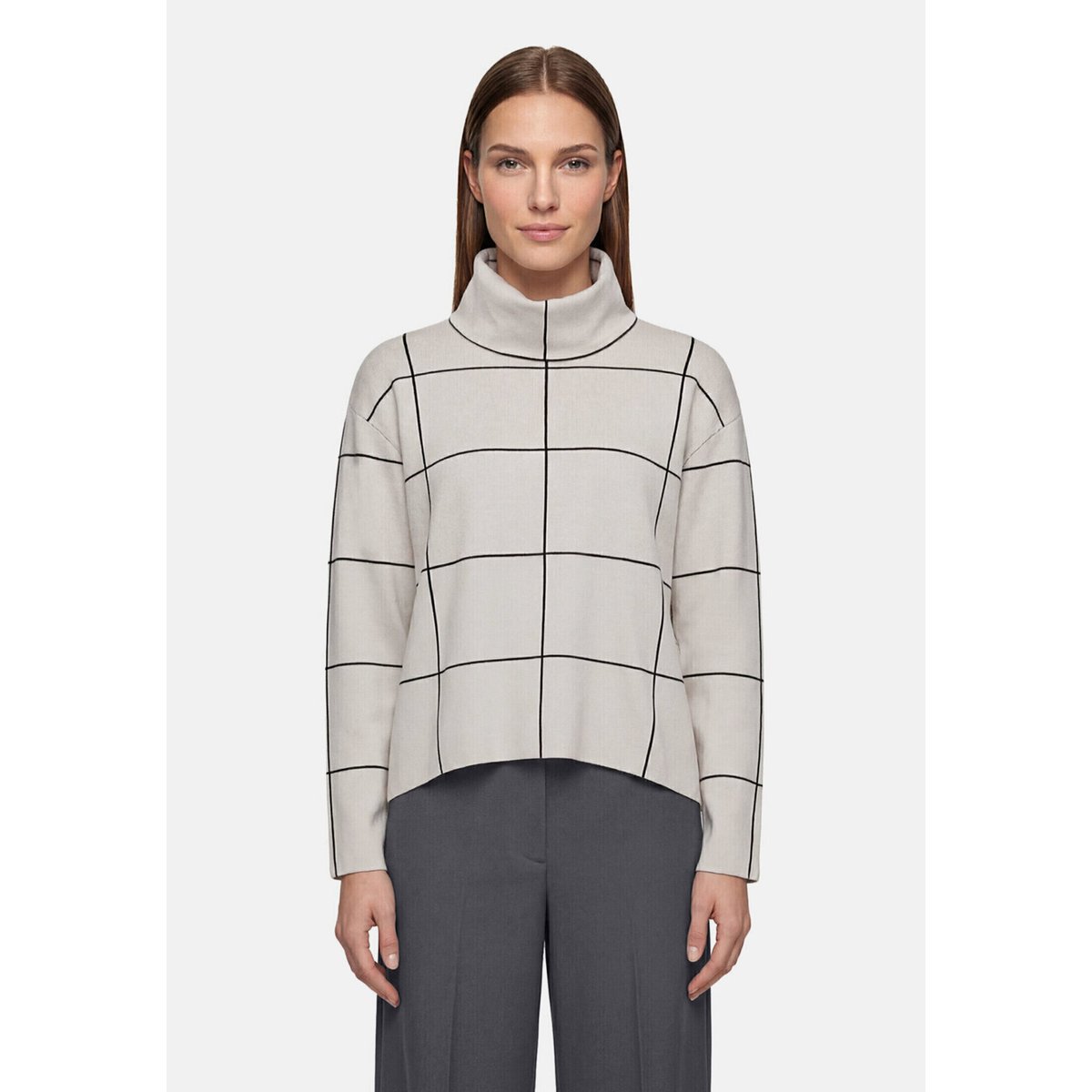 Pull-over en maille à col patch beige/black, BETTY BARCLAY
