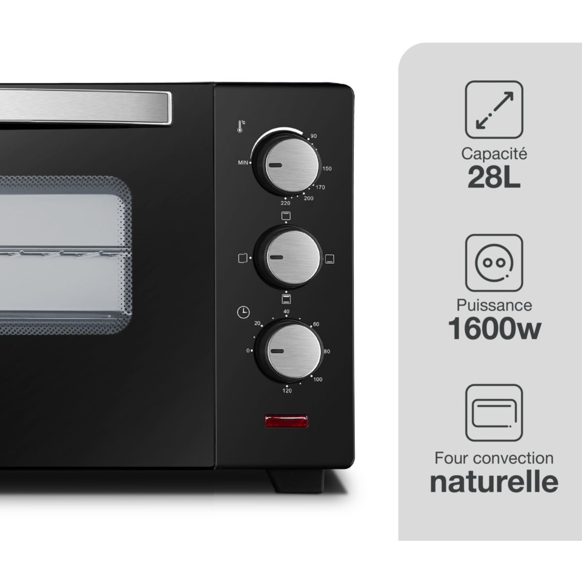 Mini four EFP284 28L noir, ESSENTIEL B