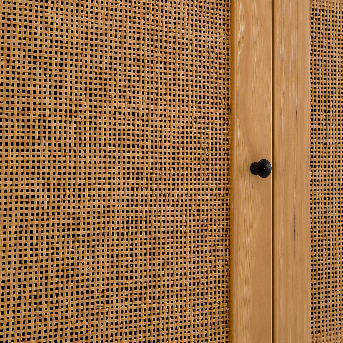 Armário de 3 portas, pinho maciço e cana de rattan, Gabin natural, LA REDOUTE INTERIEURS