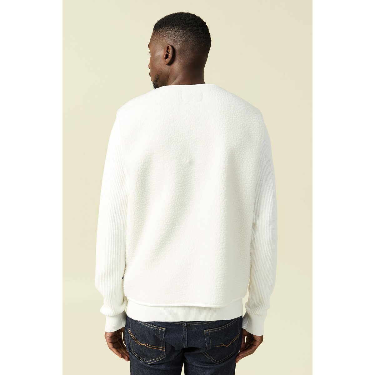 Sweat sans manches effet polaire ecru, BONOBO