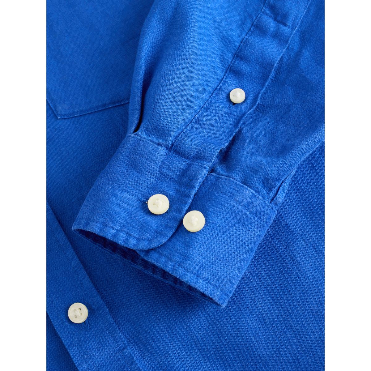 Chemise lin signature bleu, NEXT