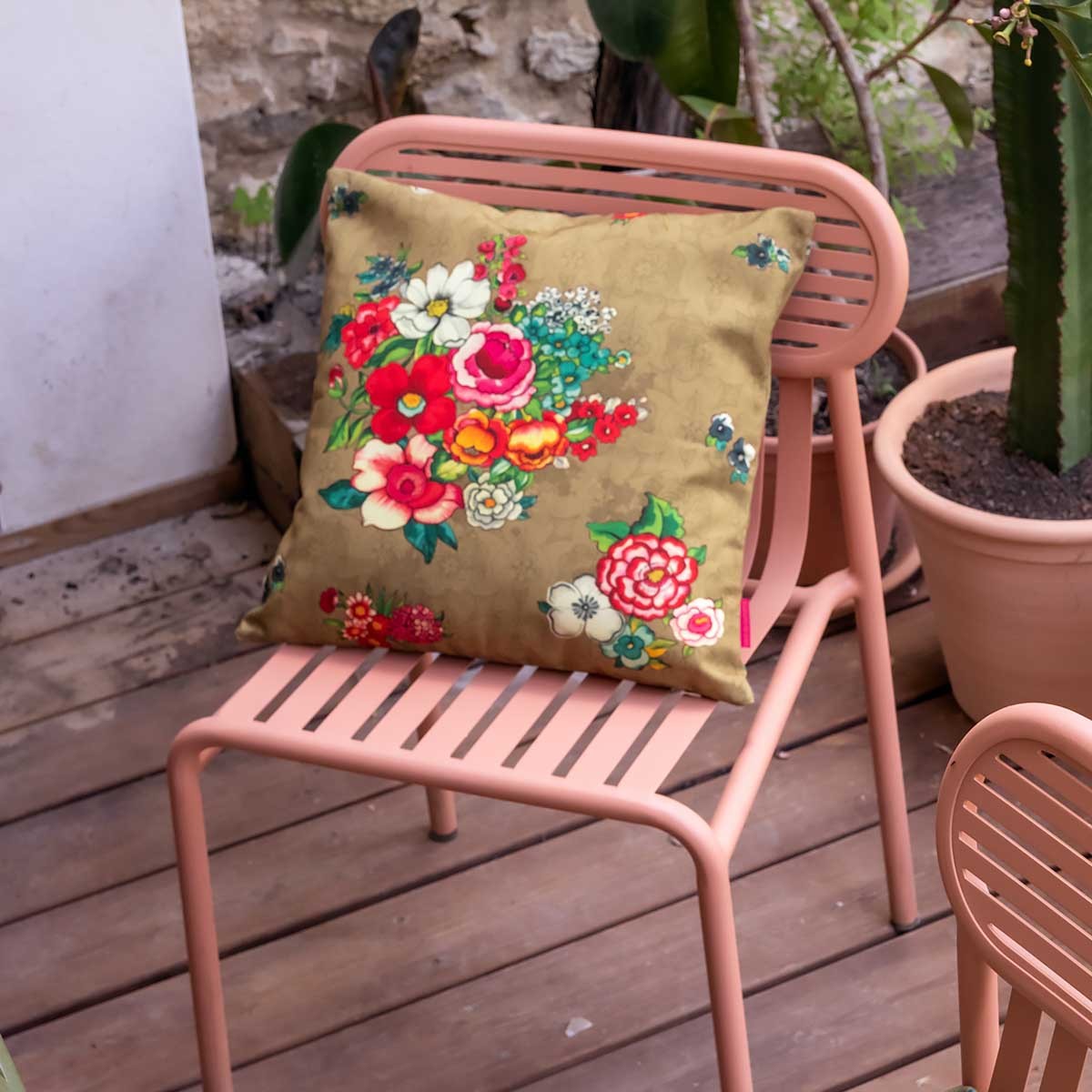 Housse de coussin extérieur HANAMI doré, VENT DE BOHÈME